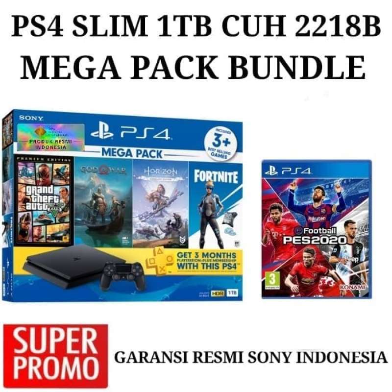 Jual Sony Ps4 Slim Mega Pack 2 Bonus Pes 2020 Online November 2020 Blibli Com