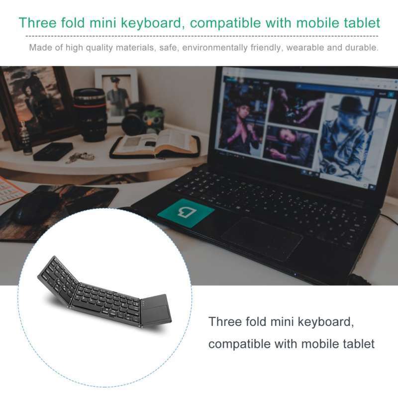 Jual Mini Folding Keyboard Bluetooth Foldable Wireless Keyboard With Touchpad Suitable For Computer Tablet Mobile Phone Online November 2020 Blibli