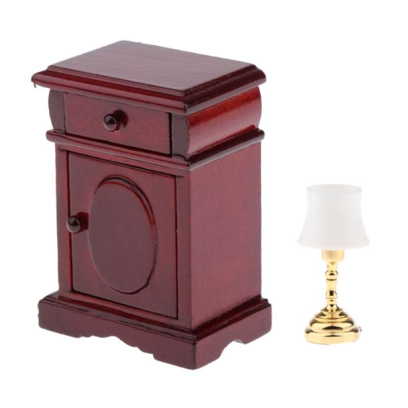 Jual 2pcs Mini Dollhouse Bedside Table With Drawers And Table Lamp Model 1 12 Vintage Wooden Furniture Miniature Living Room Decoration Online November 2020 Blibli Com