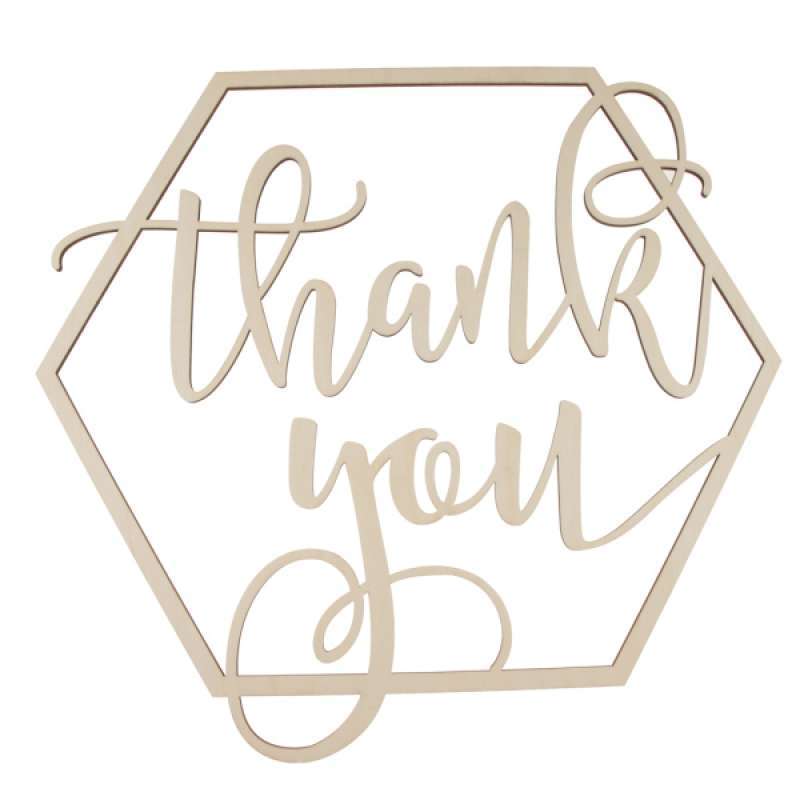 Thank You Hexagon Wooden Sign Vintage Rustic Wedding Decor Photo Booth Prop