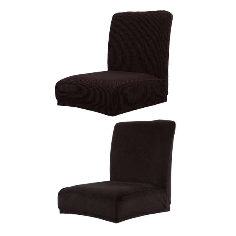 Jual 2x Soft Spandex Stretch Short Dining Room Chair Covers Banquet Chair Seat Protector Slipcover For Home Party Black Online November 2020 Blibli