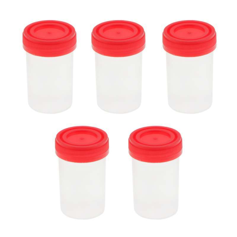 D DOLITY 25x New 60ML Graduated Specimen Cups CONTAINERS STERILE Jars Leakproof 2oz