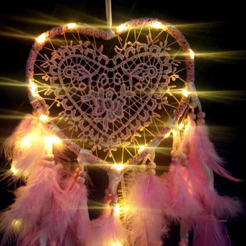 Jual Hanging Dream Catcher Ornament Car Living Room Pendant Pink With Led Light Online November 2020 Blibli Com
