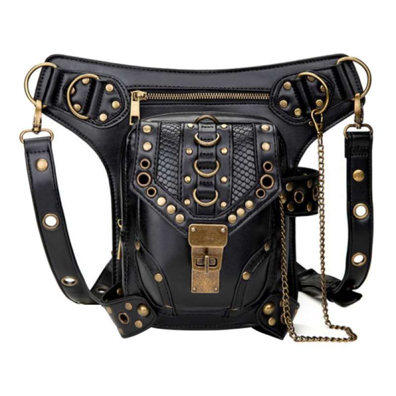 PU Leather Steampunk Bag Travel Purse 