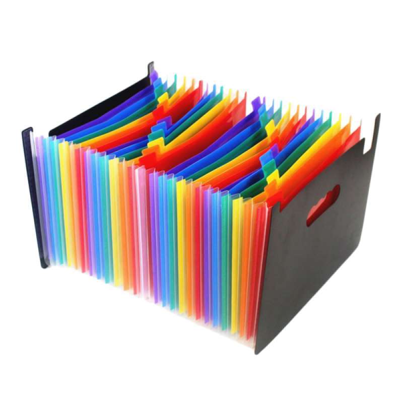 Jual 13 Pockets Multi Color Business Expanding Files Folder Box A4 Size Organizer Online Desember 2020 Blibli