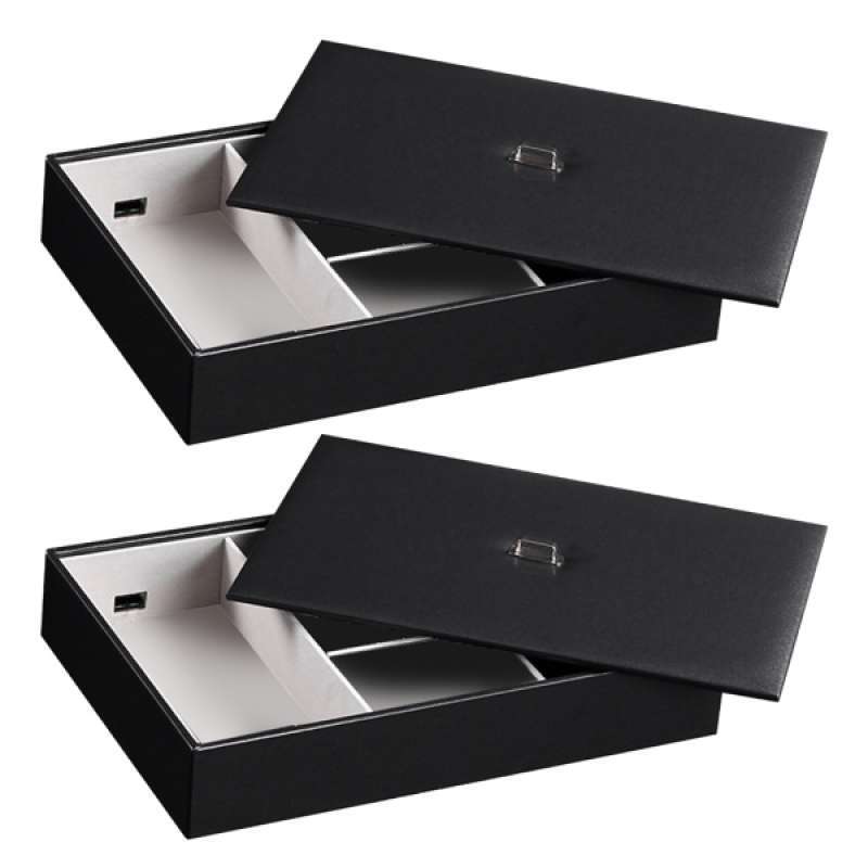 Jual 2 Pieces 6 Slot Valet Tray Leather Nightstand Organizer Jewelry Storage Box Online November 2020 Blibli Com