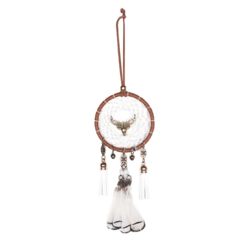 4 LEATHER BEADED POUCH W DREAM CATCHER necklace purse dreamcatcher storage 