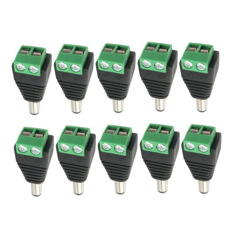 Jual 10 Pieces 12v Male Dc Power Jack Plug Adapter Connector For Cctv Camera Online Desember 2020 Blibli