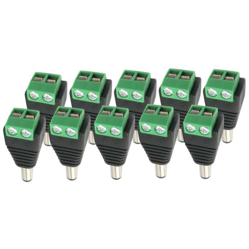 Jual 10 Pieces 12v Male Dc Power Jack Plug Adapter Connector For Cctv Camera Online Desember 2020 Blibli