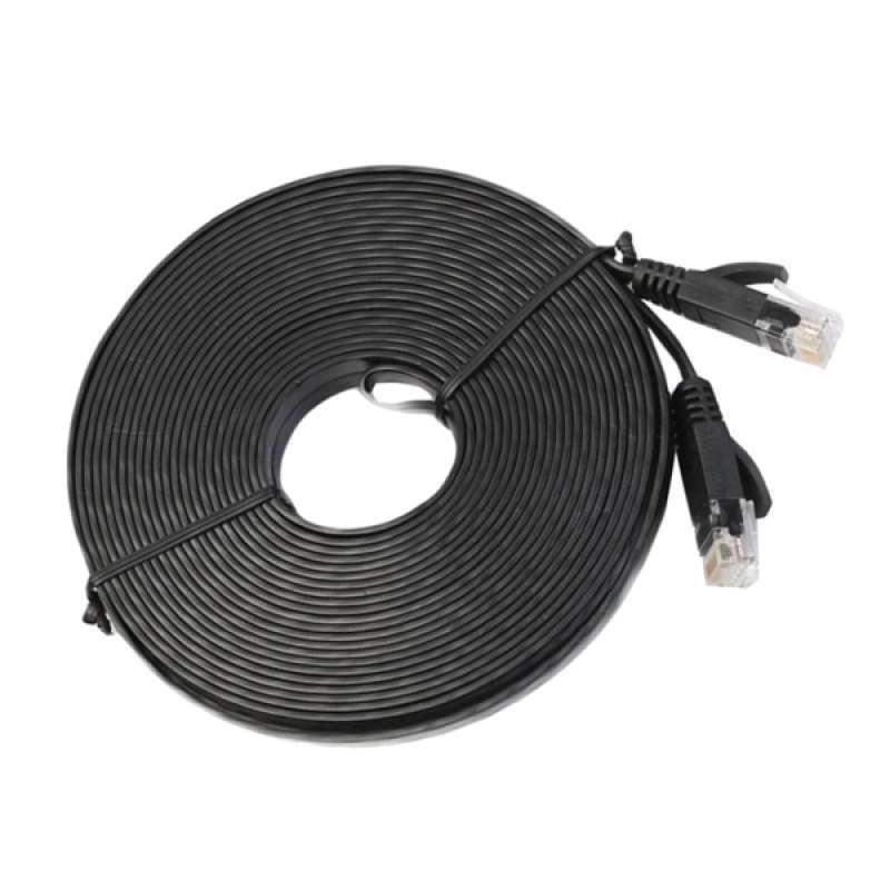 RJ45 Cat6 Network Ultra Slim Flat Cable Ethernet LAN UTP Patch Lead 49ft 15m