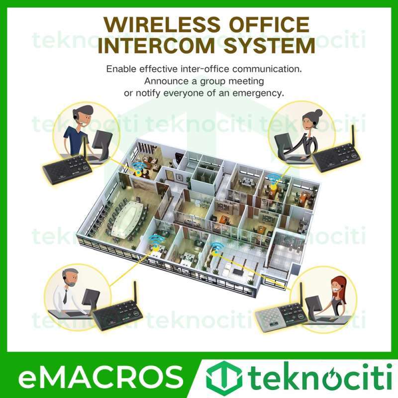 Jual Hosmart Emacros 616 Series Full Duplex 2 Way Wireless Intercom Original 6 Channel 2 Station Interkom Online September 2020 Blibli Com