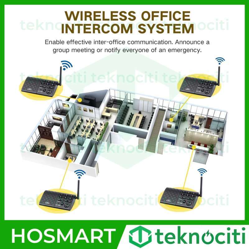 Jual Hosmart Emacros 616 Series Full Duplex 2 Way Wireless Intercom Original 6 Channel 2 Station Interkom Online September 2020 Blibli Com