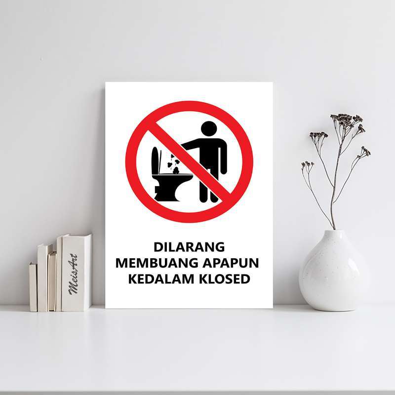Jual Hiasan Dinding Poster Rumah Walldecor Pajangan Kayu Prohibition Sign Dilarang Membuang Sampah Ke Klosed Wc Murah Mei 2021 Blibli