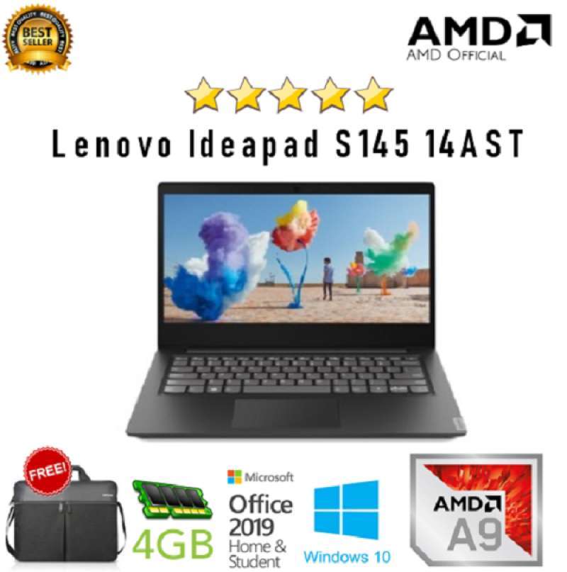 Jual Lenovo Ideapad S145 14ast 7mid 7nid Amd A9 9425 4gb 1tb W10 Ohs 14 0 Online November 2020 Blibli
