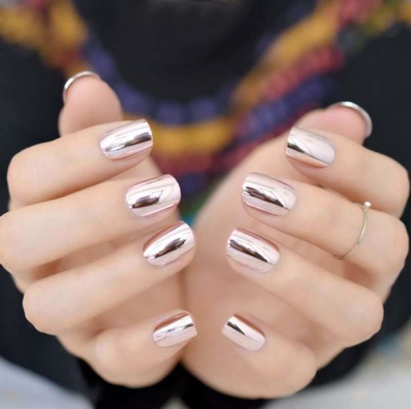 Jual Rumauma Metalik Kuku Palsu Cantik Nail Art Fake Glossy Manicure Korea Terbaru Juni 2021 Blibli