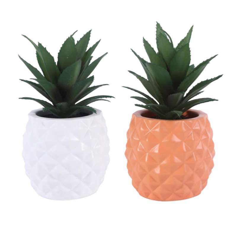 Jual 2pcs Resin Pineapple Potted Plant Decorative Ornaments For Cafe Bar Hotel Online November 2020 Blibli Com