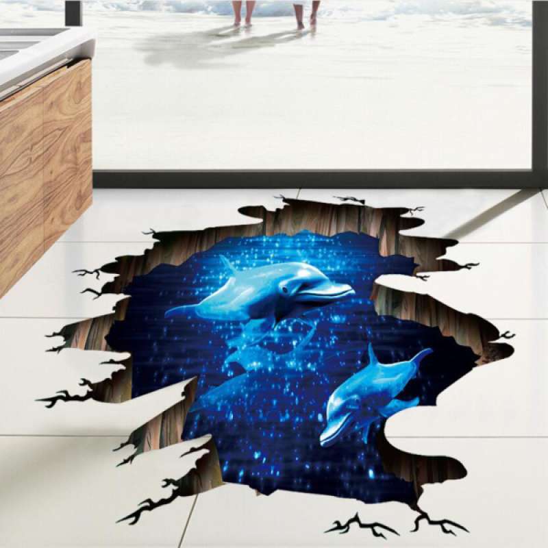 Promo 3D Wall Stickers Poster Wallpaper Bathroom Floor Wall ...