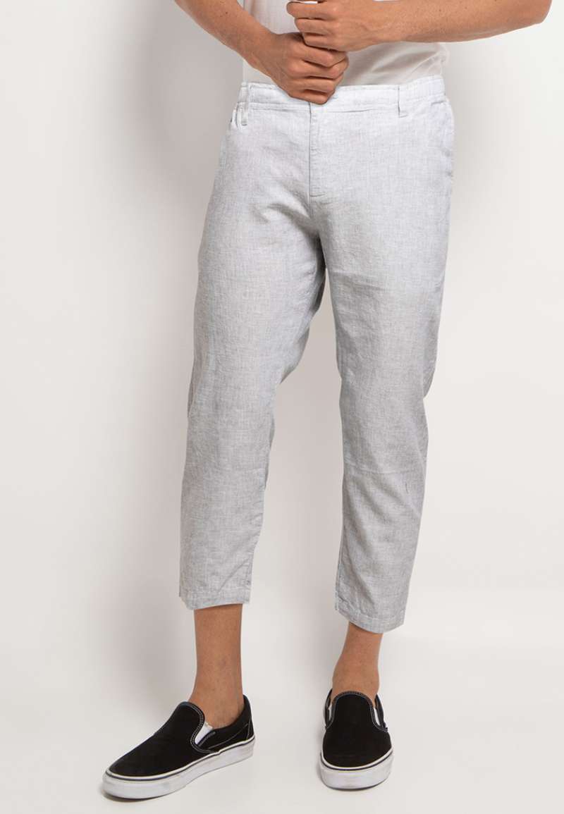 Low Rise Slim Tapered Linen - Celana 