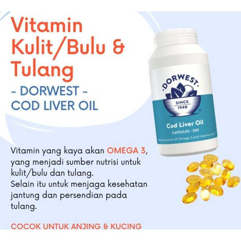 Jual Vitamin Bulu Dan Kalsium Anjing Kucing Dorwest Cod Liver Oil 