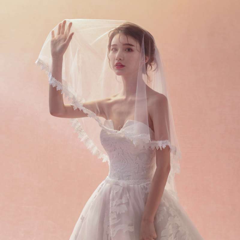 Promo Women's One Tier Lace Wedding Bridal Veil Wedding Accessories di  Seller Homyl - China | Blibli