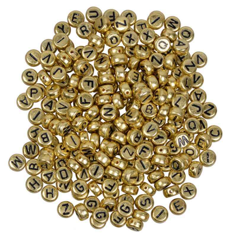 Promo 200Pcs Round Acrylic Letter Beads 
