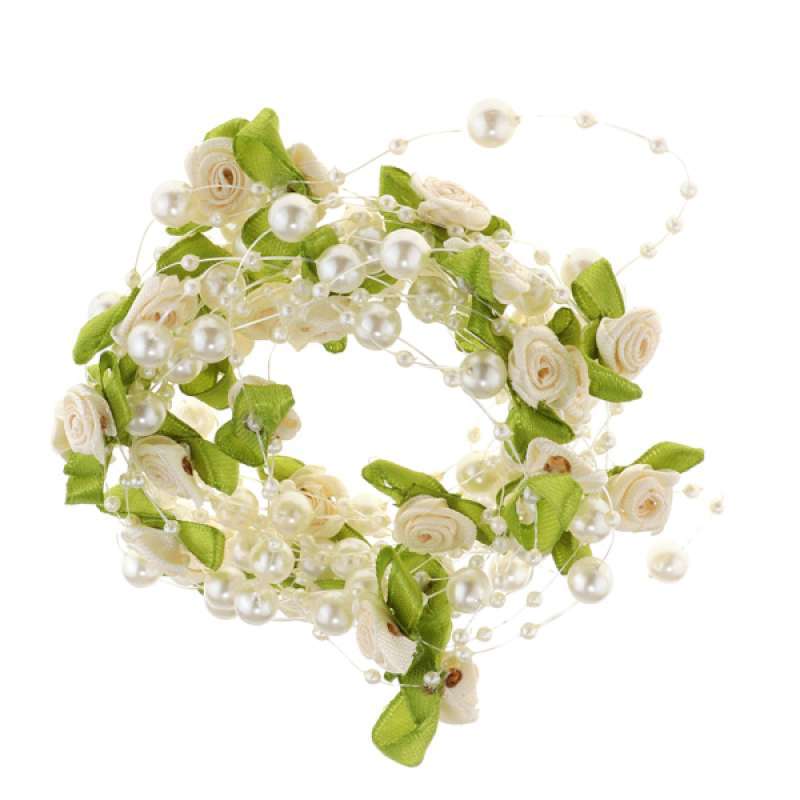 Details about   5m Rose Flower Pearls Beads String Wedding Party Cake Dress DIY Material Craft 