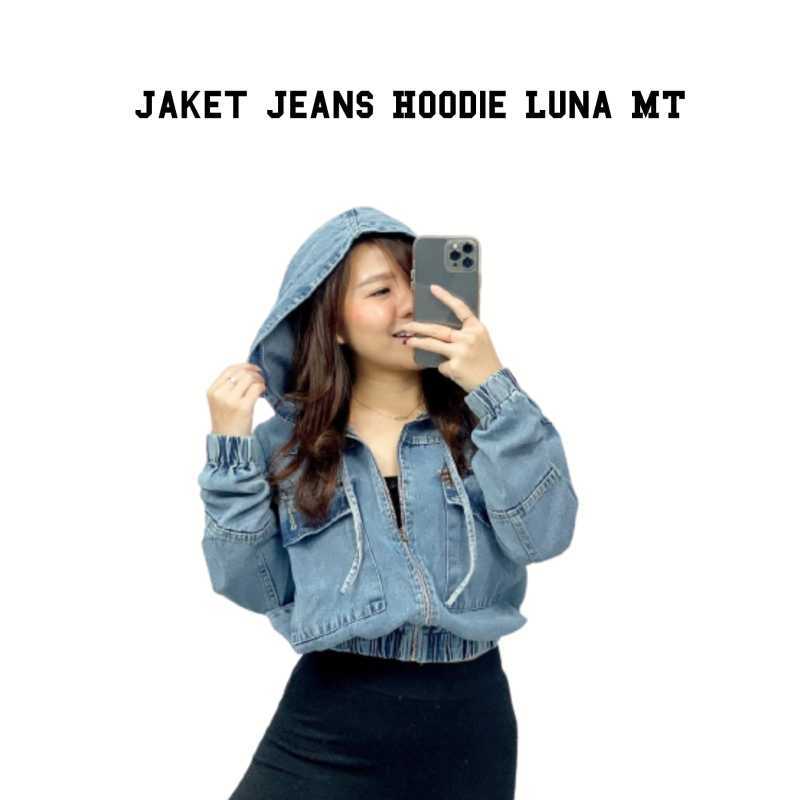 Jual Jaket Jeans Wanita Hoodie Luna Mt Style Korean Di Seller