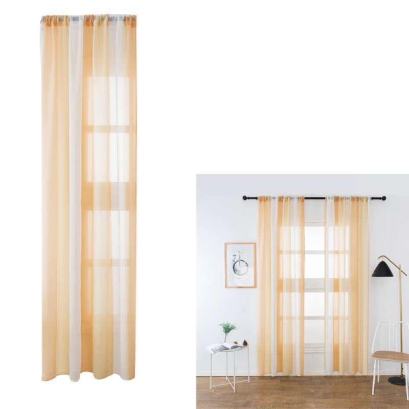 Jual Bedroom Sheer Curtains Rod Pocket Faux Linen Voile Curtains 100x200cm Online Desember 2020 Blibli