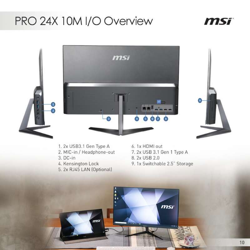 all in one pc msi pro24x 10m