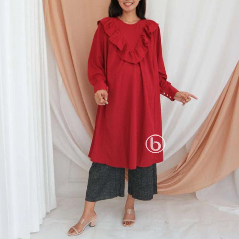 Jual Mamahamil Dro 1015 Long Tunik Rampel Dress Hamil Busui Online November 2020 Blibli