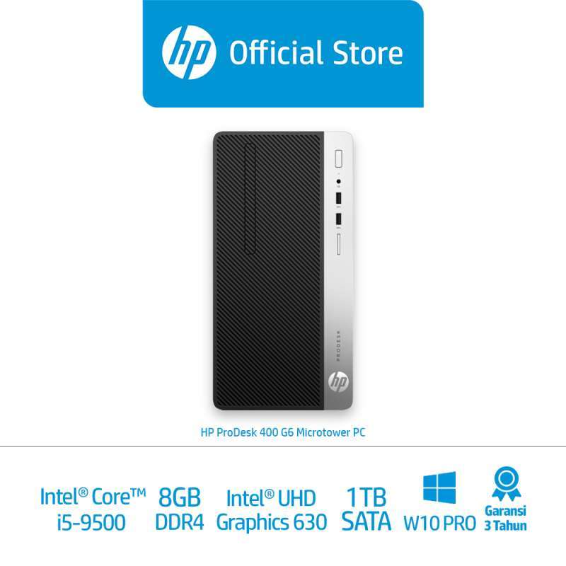 hp prodesk 400 g6 microtower desktop pc 8mq08pa core i5 8gb 1tb w10 pro