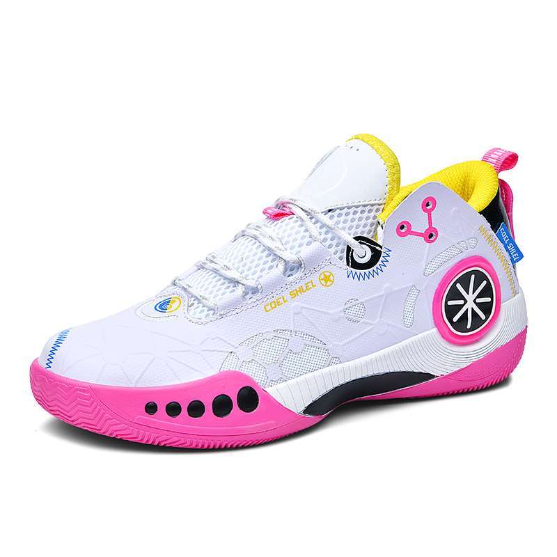 Basketball Shoes Sepatu Basket Unisex #8896 White Pink