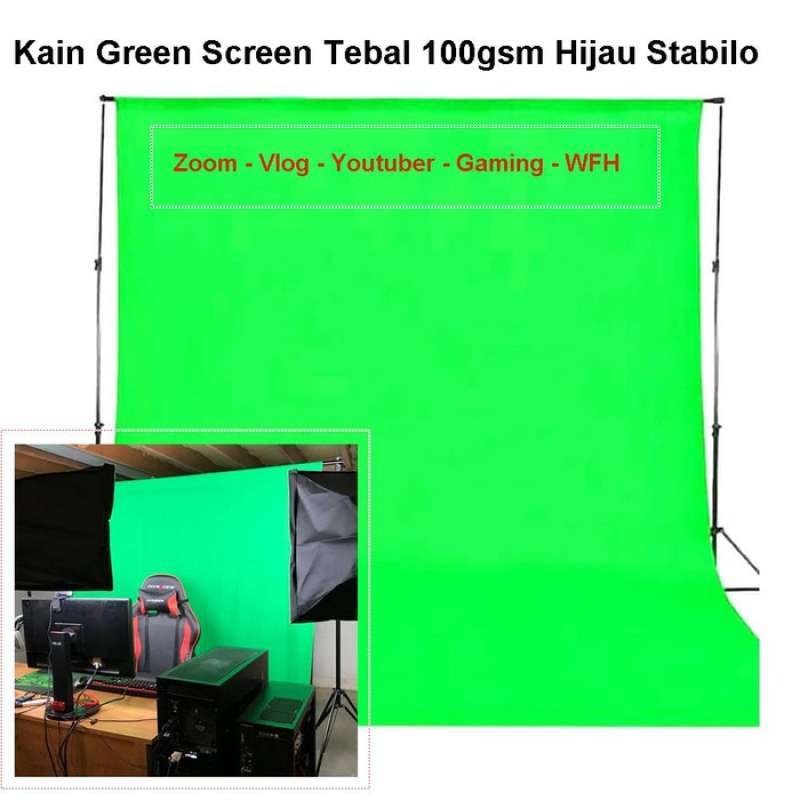 Jual Kain Background Green Screen 100gsm Spundbond Non Woven Lebar 1 6m 5 Meter Murah Mei 2021 Blibli
