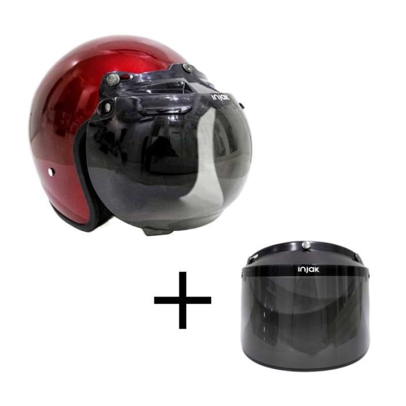 Jual Helm Bogo Retro Polos Maroon Sni Dan Kaca Datar Online Februari 2021 Blibli