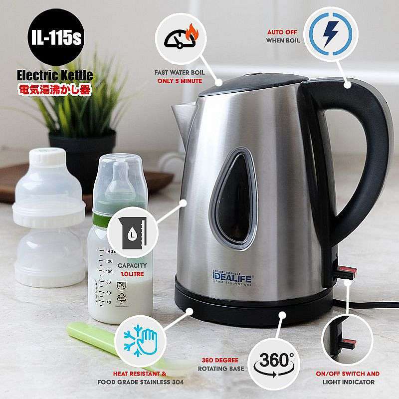 Idealife Kettle Listrik Stainless 1 Liter Il 115s Teko Pemanas Air Terbaru Agustus 2021 Harga Murah Kualitas Terjamin Blibli