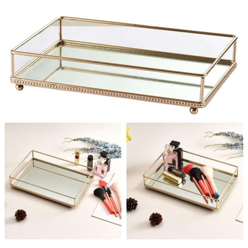 Jual Rectangular Dresser Vanity Mirror Tray Dresser Make Up Perfume Desk Organizer Online Desember 2020 Blibli
