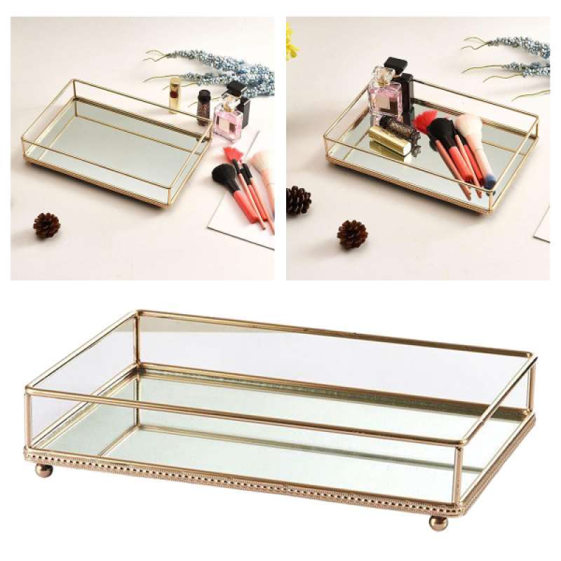 Jual Rectangular Dresser Vanity Mirror Tray Dresser Make Up Perfume Desk Organizer Online November 2020 Blibli Com