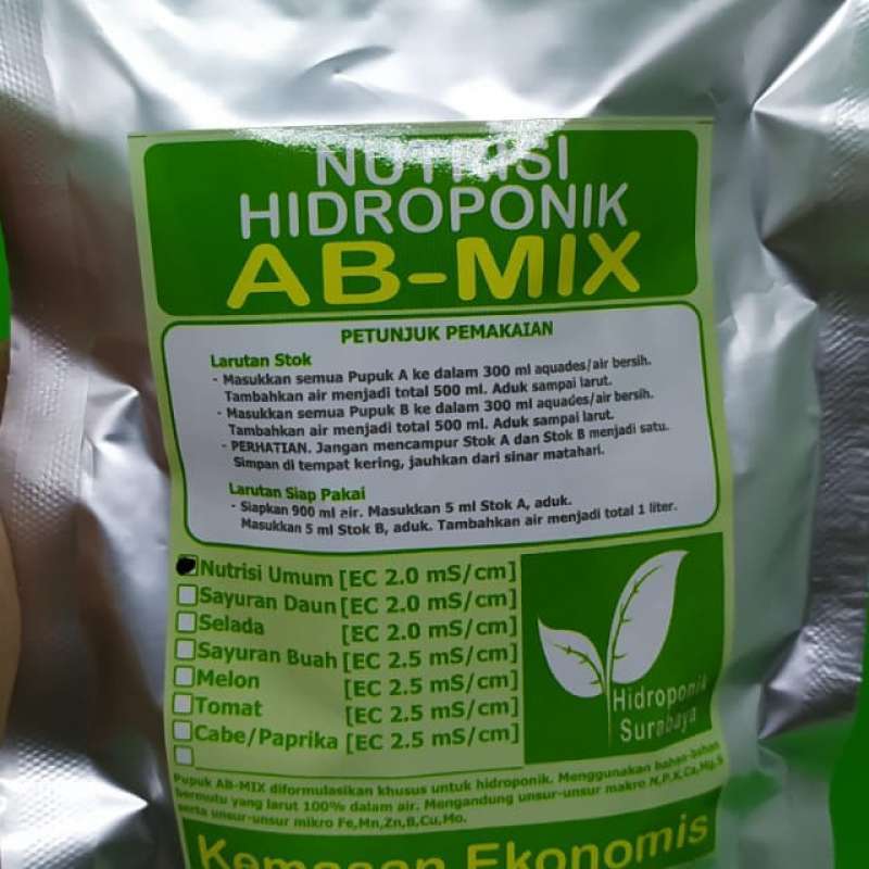 Jual AB MIX Nutrisi umum Hidroponik Surabaya kemasan ekonomis - - di Seller  ACME - Kota Surabaya, Jawa Timur | Blibli