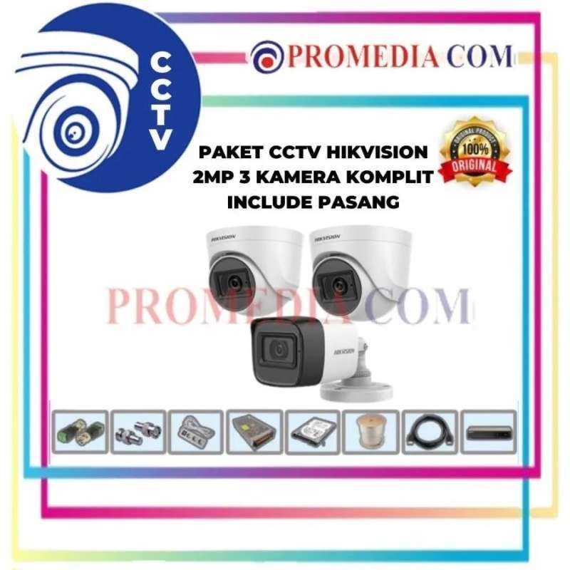 PAKET CCTV PASANG MERK HIKVISION MEGAPIXEL CHANNEL KAMERA