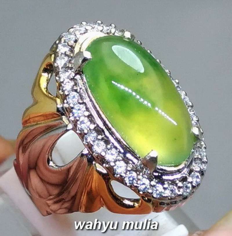 Cincin Batu Akik Sungai Dareh Totol Lumut Pucuk Pisang Asli (Kode 1246)