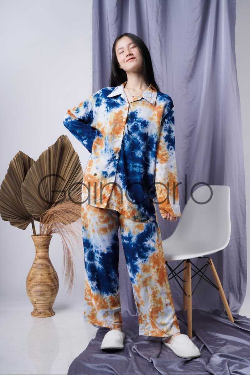Oneset Tie Dye Cewek Setelan Baju Tidur Piyama Pajamas Wanita Kemeja Rayon Busui Friendly Terbaru Agustus 2021 Harga Murah Kualitas Terjamin Blibli
