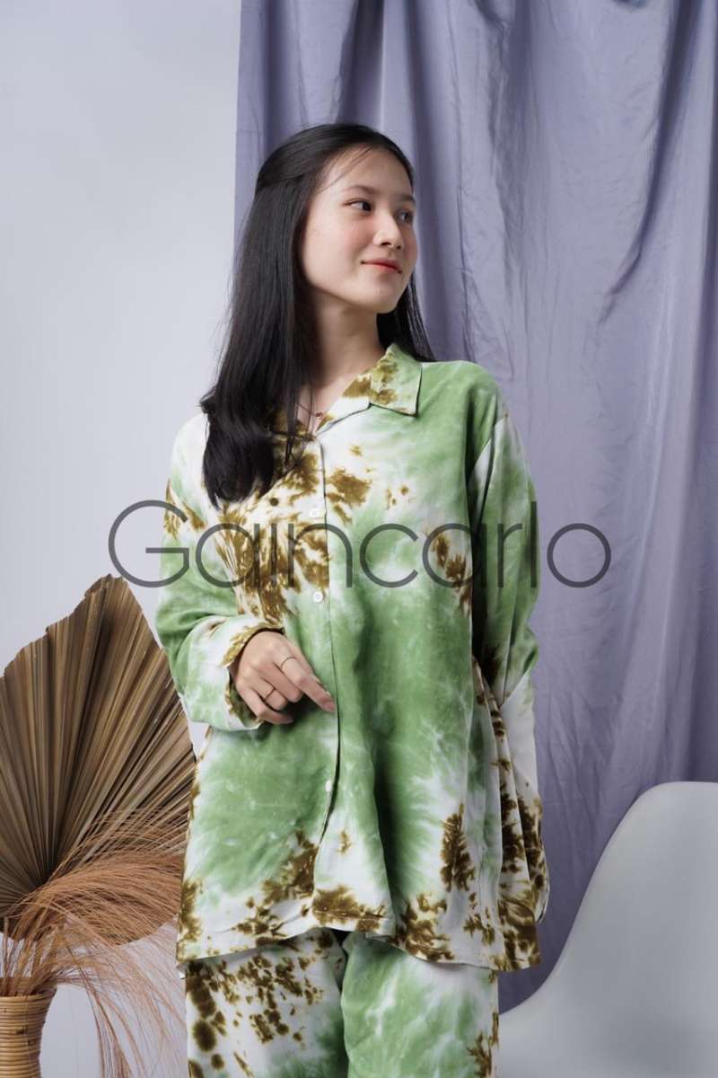 Oneset Tie Dye Cewek Setelan Baju Tidur Piyama Pajamas Wanita Kemeja Rayon Busui Friendly Terbaru Agustus 2021 Harga Murah Kualitas Terjamin Blibli