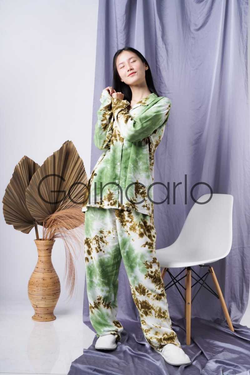 Jual Oneset Tie Dye Cewek Setelan Baju Tidur Piyama Pajamas Wanita Kemeja Rayon Busui Friendly Terbaru Juli 2021 Blibli