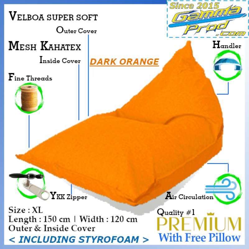 Jual Bean Bag Triangle Indoor Velboa Xl Premium Styrofoam Online Februari 2021 Blibli