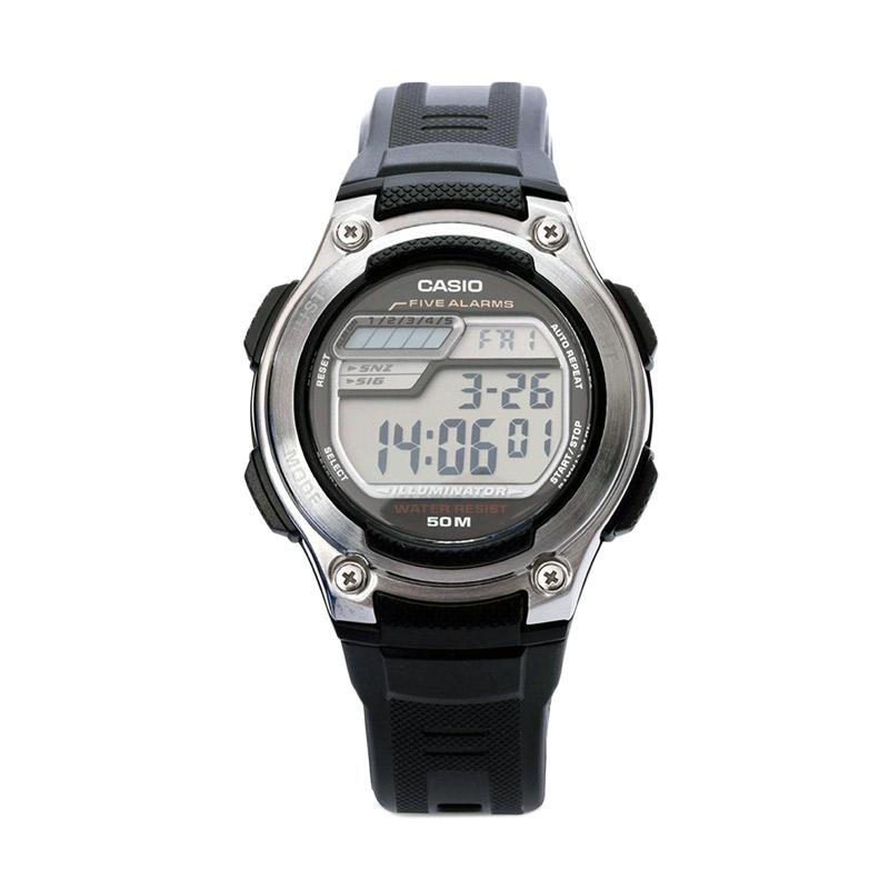 Casio W-212H-1AVDF Jam Tangan Pria - Black Silver