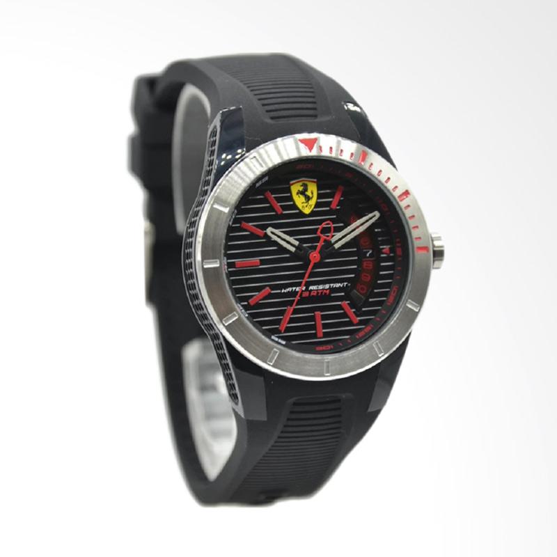 Ferrari 0840014 Jam Tangan Pria - Hitam Silver