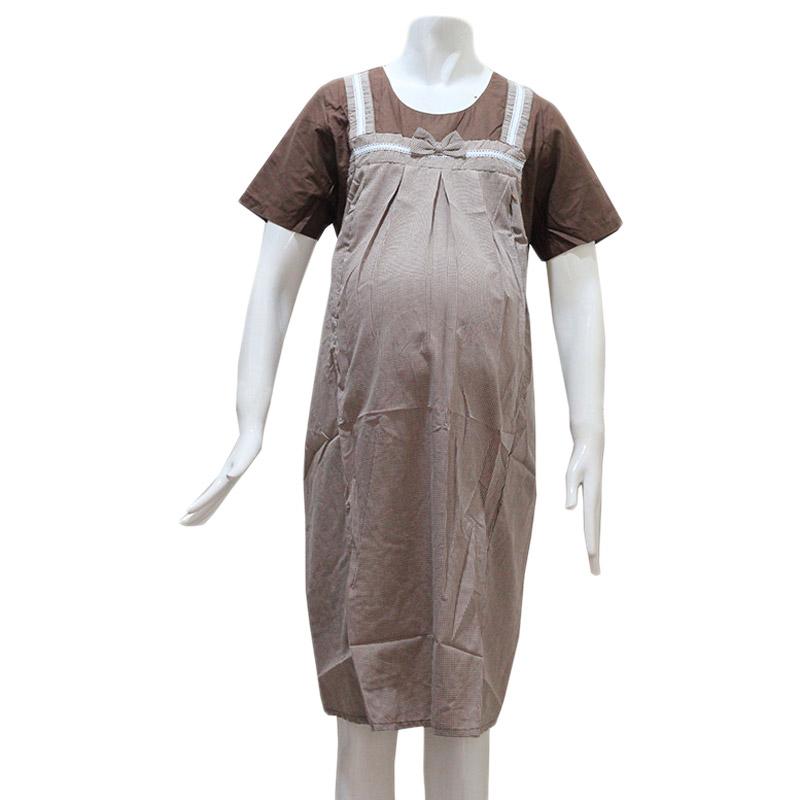 HMILL Baju Hamil 1083 Dress Hamil - Coklat