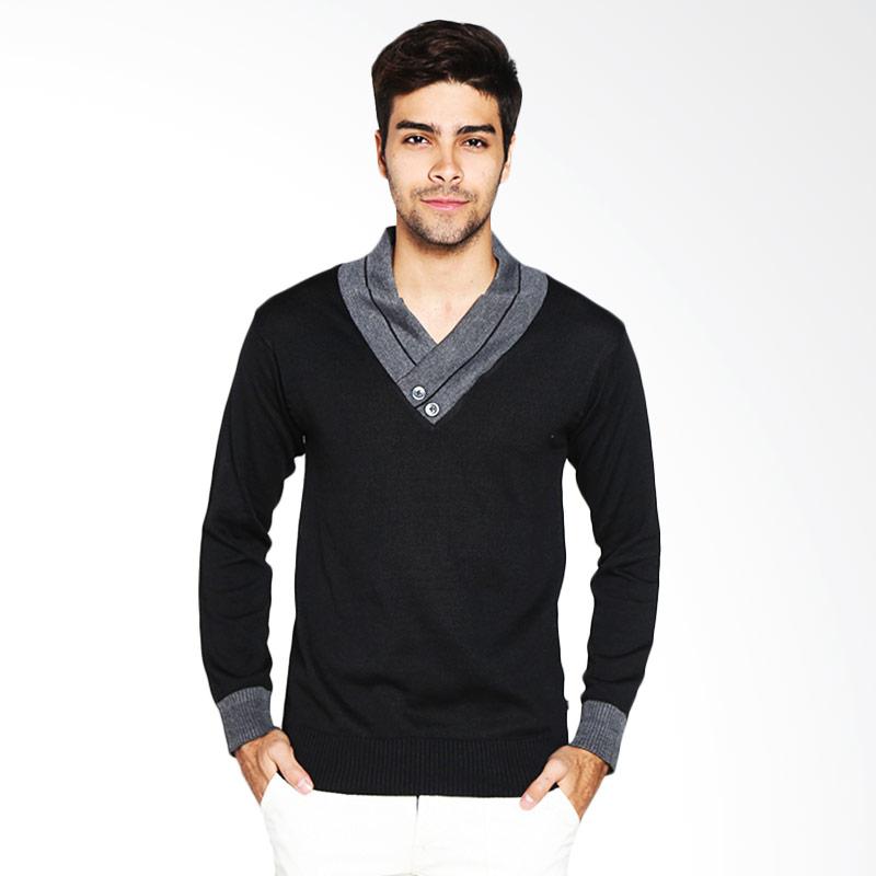 VM V-Neck Sweater Rajut Panjang Kombinasi