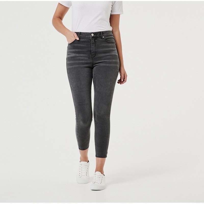 Celana Panjang Denim Wanita High Rise 