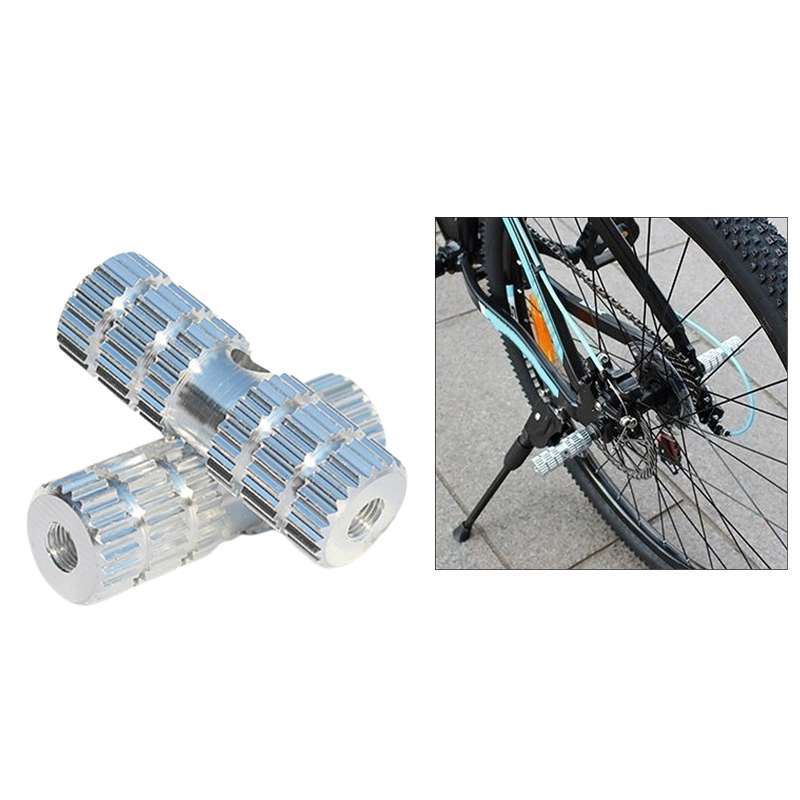 Silver Durable Aluminum 3//8/" Foot Pegs Axle for Fixed Gear Bike Bicycle 2 PCS